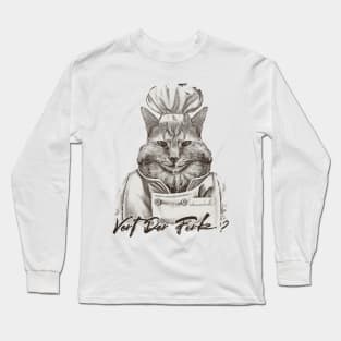 vintage cat chef vert der ferk Long Sleeve T-Shirt